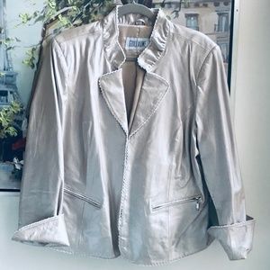 Guillaume Metallic Leather Jacket
